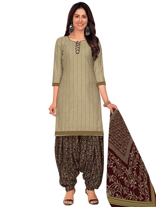 printed patiyala unstitched suit set - 19956268 - Very Small Image - 1