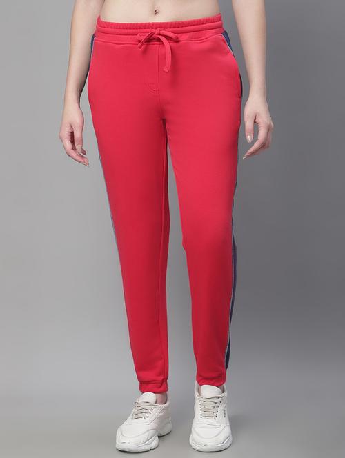 red cotton blend track pants - 19956646 - Very Small Image - 1
