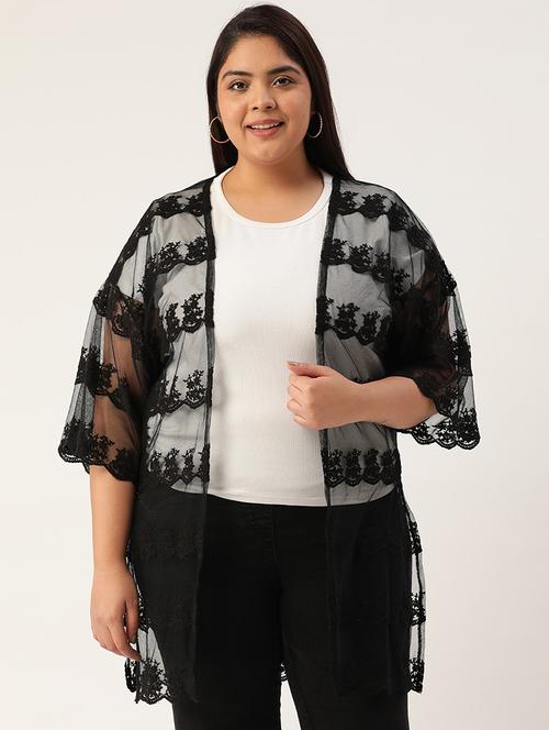 floral embroidered regular shrug - 19956742 - Very Small Image - 1