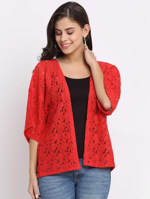 raschel knit regular shrug - 19956766 - Very Small Image - 1