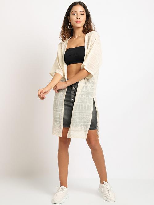 self design side slit regular shrug - 19956788 - Very Small Image - 1