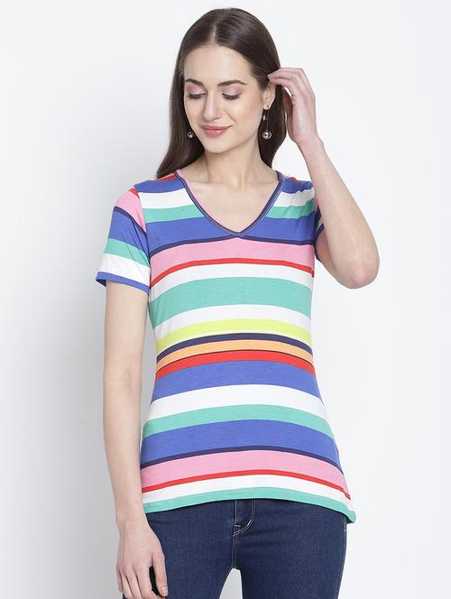 women's straight v neck top - 19956975 - Very Small Image - 1