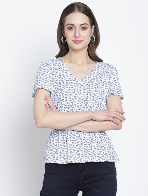 women's peplum v neck top - 19957002 - Very Small Image - 1