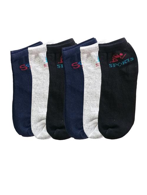 dikhawa men's ankle length sports socks, pack of 6 (multi-coloured) - 19957308 - Very Small Image - 1