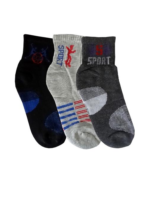dikhawa men's thick towel terry cotton premium ankle length sports socks (assorted, free size) pack of 3 - 19957329 - Very Small Image - 1