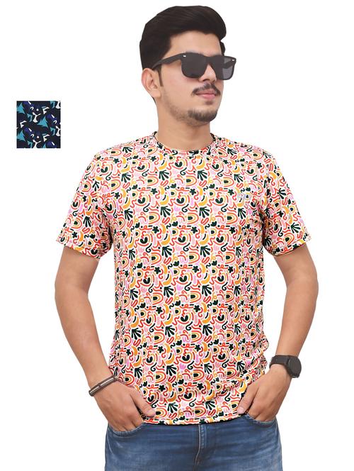 round neck printed t-shirt combo - 19958123 - Very Small Image - 1