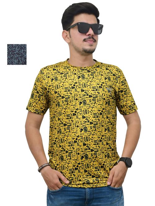 round neck printed t-shirt combo - 19958130 - Very Small Image - 1