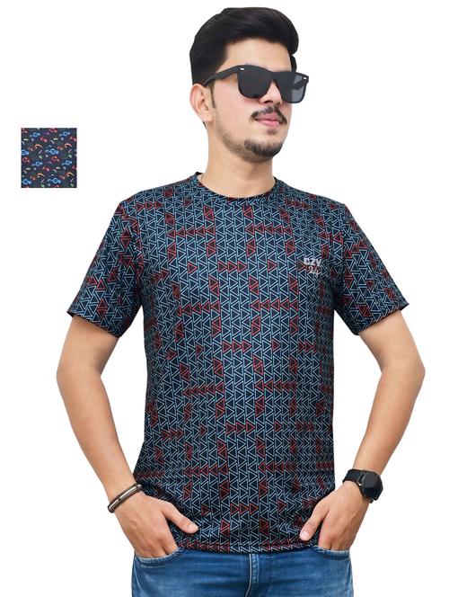 round neck printed t-shirt combo - 19958137 - Very Small Image - 1