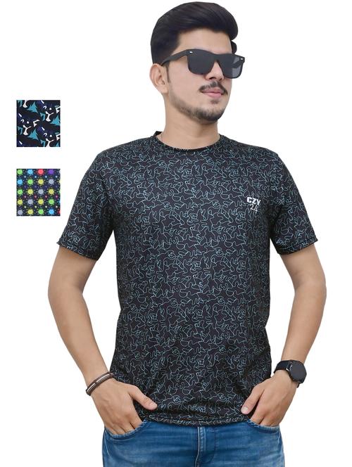round neck printed t-shirt combo - 19958147 - Very Small Image - 1