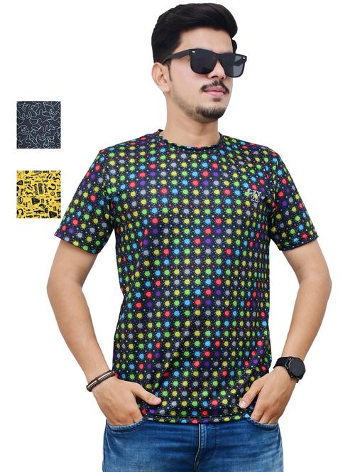 round neck printed t-shirt combo - 19958171 - Very Small Image - 1