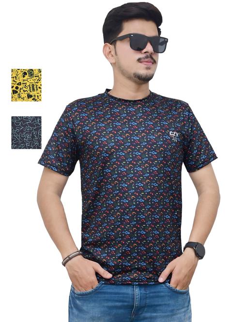 round neck printed t-shirt combo - 19958175 - Very Small Image - 1
