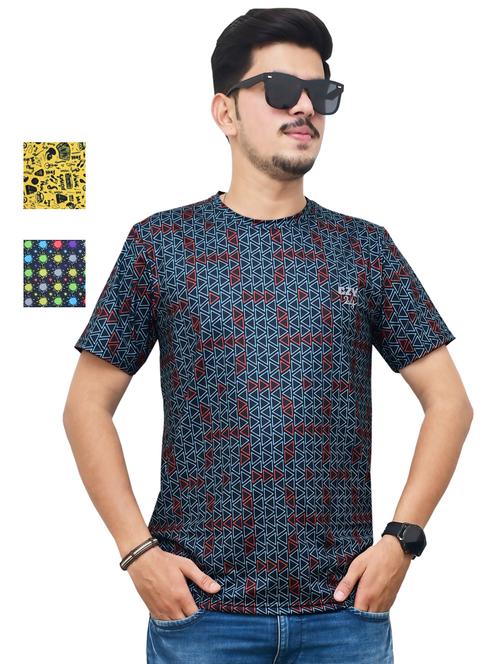 round neck printed t-shirt combo - 19958188 - Very Small Image - 1