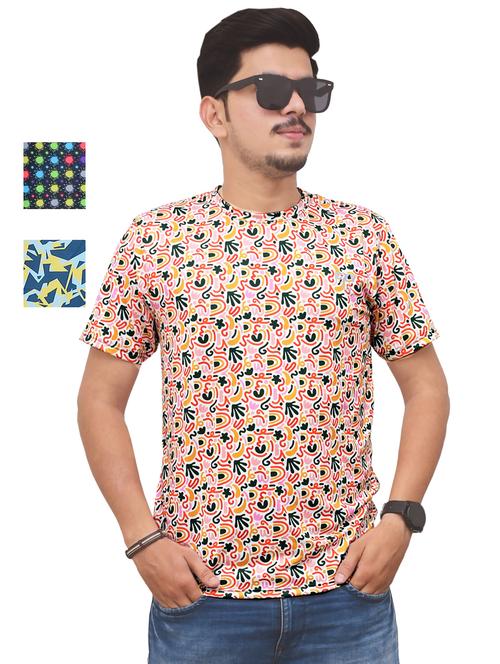 round neck printed t-shirt combo - 19958191 - Very Small Image - 1