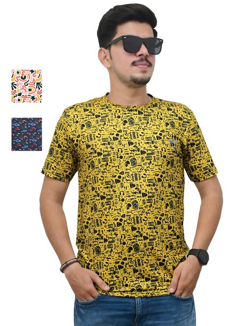 round neck printed t-shirt combo - 19958196 - Very Small Image - 1