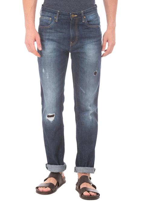 mens straight fit distressed jeans - 19959185 - Very Small Image - 1