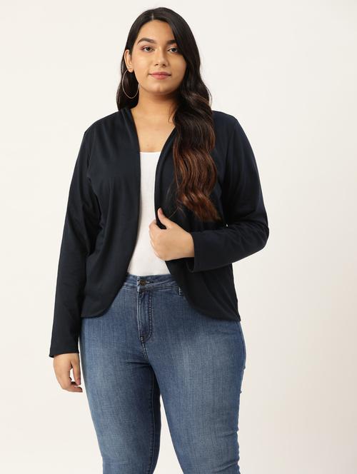 navy blue viscose shrug - 19959852 - Very Small Image - 1