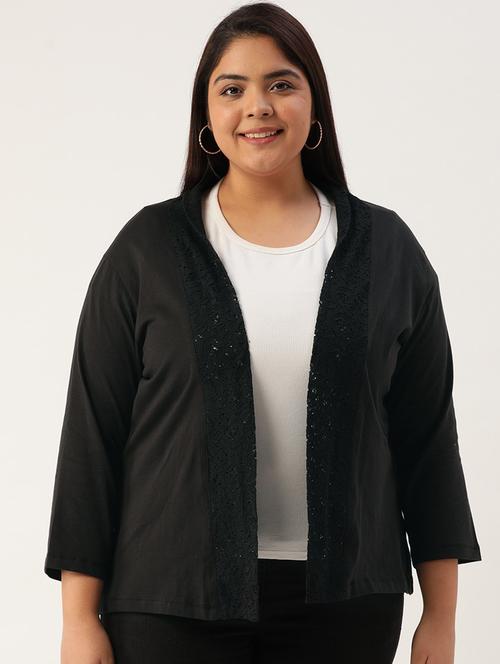 black cotton shrug - 19959861 - Very Small Image - 1