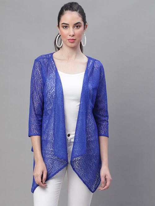 blue cotton blend shrug - 19959918 - Very Small Image - 1