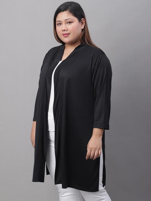 black cotton blend shrug - 19959929 - Very Small Image - 1