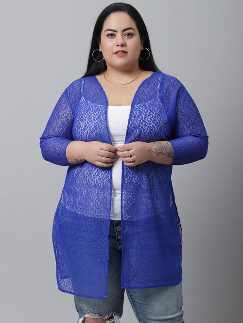 blue cotton shrug - 19959939 - Very Small Image - 1