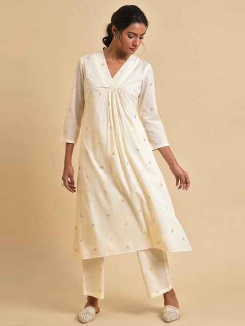 foil print kurta pant set - 19960326 - Very Small Image - 1