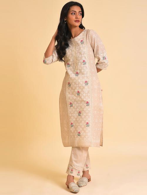 floral print kurta pant set - 19960374 - Very Small Image - 1