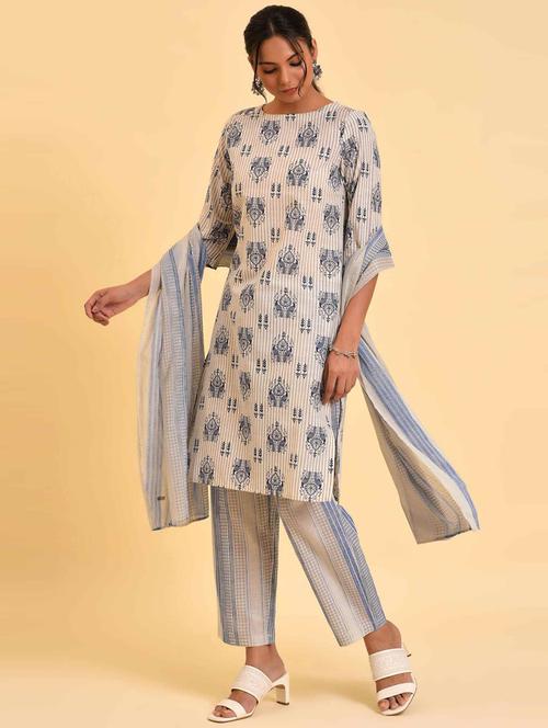 ethnic motif kurta pant set - 19960399 - Very Small Image - 1
