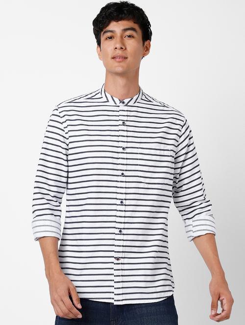 mens stripes casual shirt - 19960502 - Very Small Image - 1