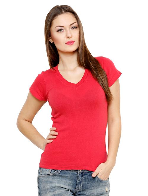 women's straight v neck top - 19960524 - Very Small Image - 1