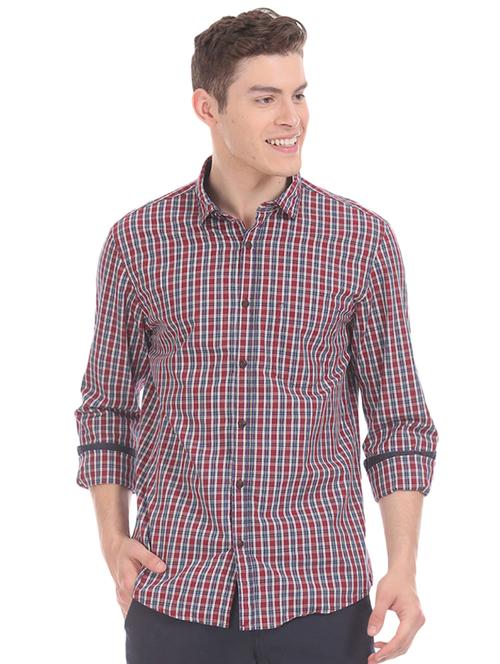 red cotton casual shirt - 19961152 - Very Small Image - 1