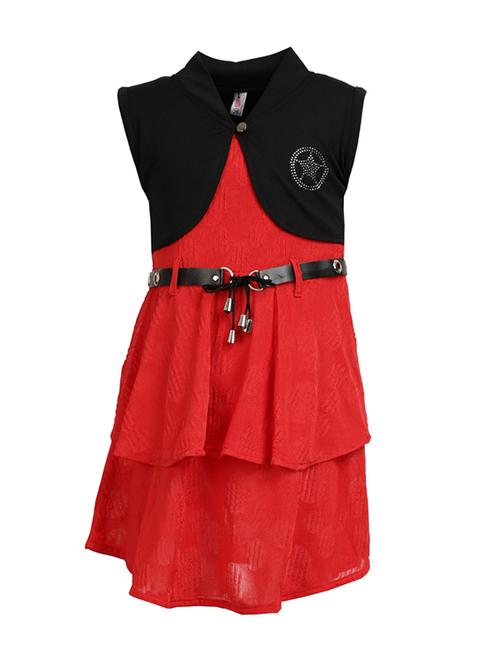 girls round neck sleeveless frock - 19961222 - Very Small Image - 1
