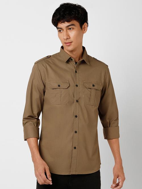 mens solid casual shirt - 19961359 - Very Small Image - 1
