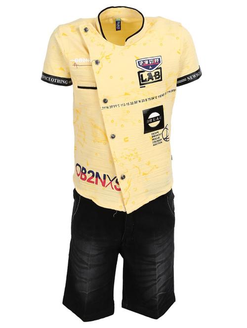 yellow printed shorts set - 19962512 - Very Small Image - 1