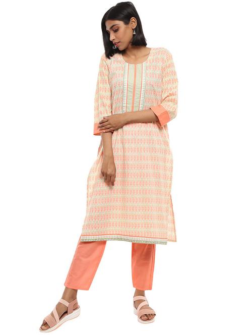 orange printed kurta palazzo set - 19962876 - Very Small Image - 1