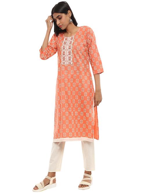 orange printed kurta palazzo set - 19962912 - Very Small Image - 1