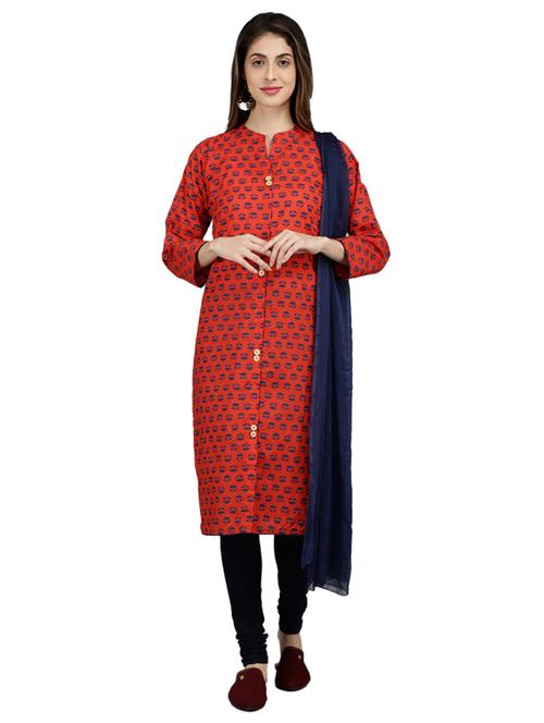 orange printed kurta legging set - 19962915 - Very Small Image - 1