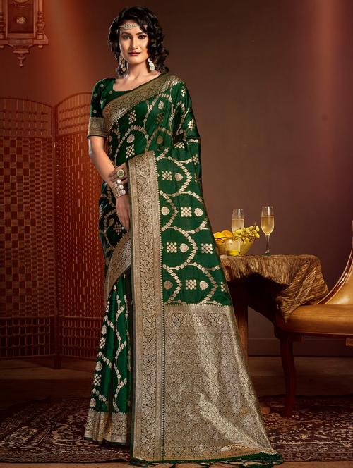 women's banarasi saree - 19963346 - Very Small Image - 1