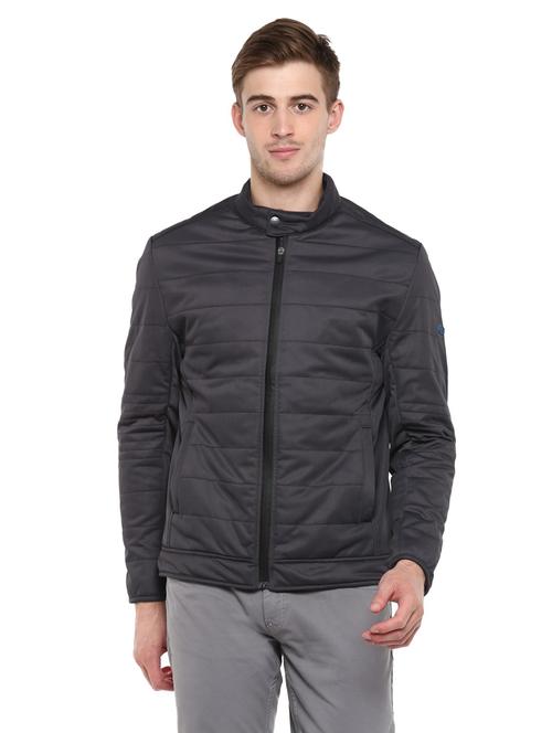 black solid long sleeve bomber jacket - 19963774 - Very Small Image - 1