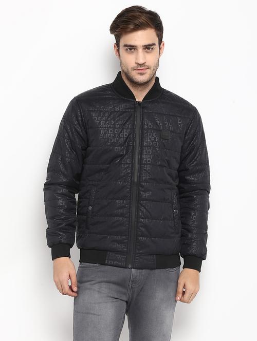 black solid long sleeve bomber jacket - 19963775 - Very Small Image - 1