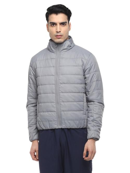 grey solid long sleeve bomber jacket - 19963800 - Very Small Image - 1