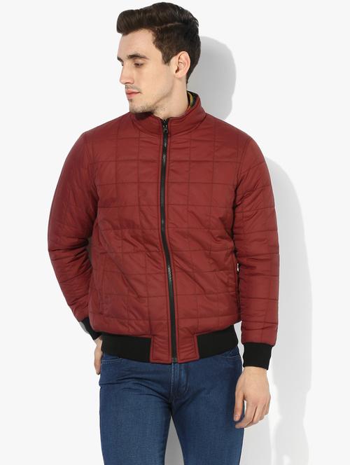 red solid long sleeve bomber jacket - 19963820 - Very Small Image - 1