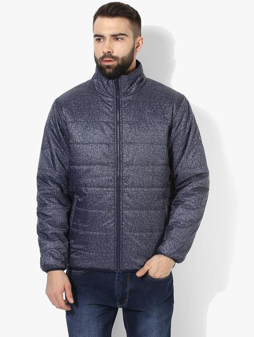 blue printed long sleeve bomber jacket - 19963821 - Very Small Image - 1