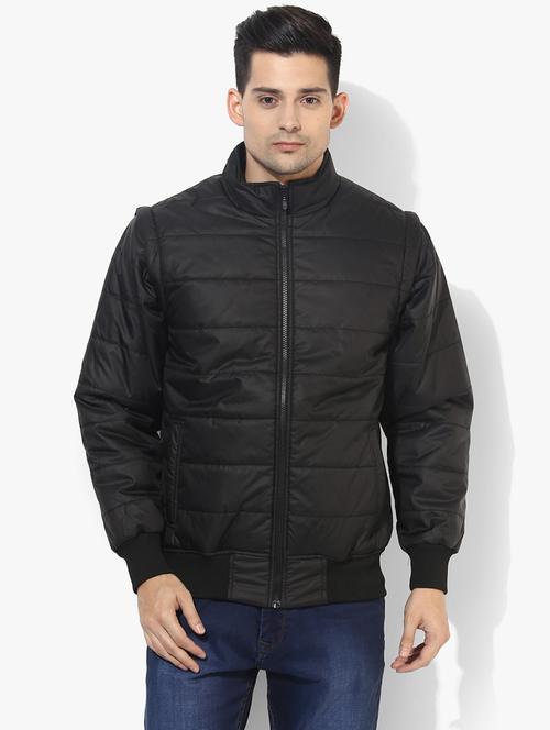 black solid long sleeve bomber jacket - 19963825 - Very Small Image - 1
