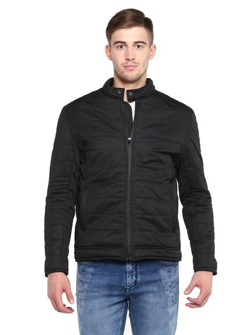 black solid long sleeve bomber jacket - 19963842 - Very Small Image - 1