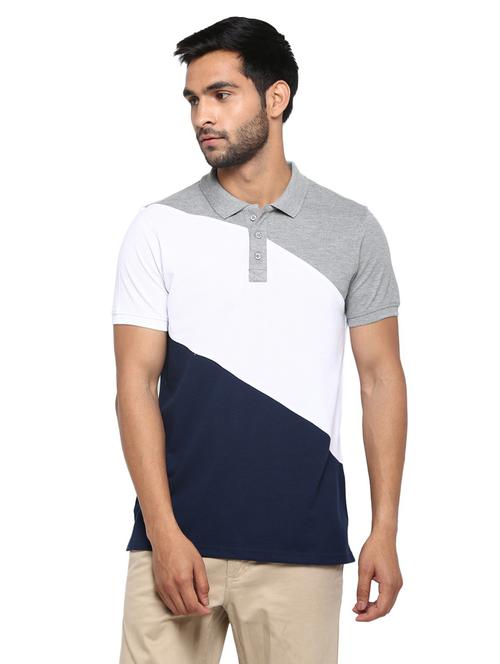 men color block cotton polo t-shirt - 19963887 - Very Small Image - 1