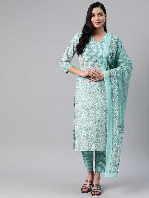printed kurta pant with dupatta - 19964185 - Very Small Image - 1