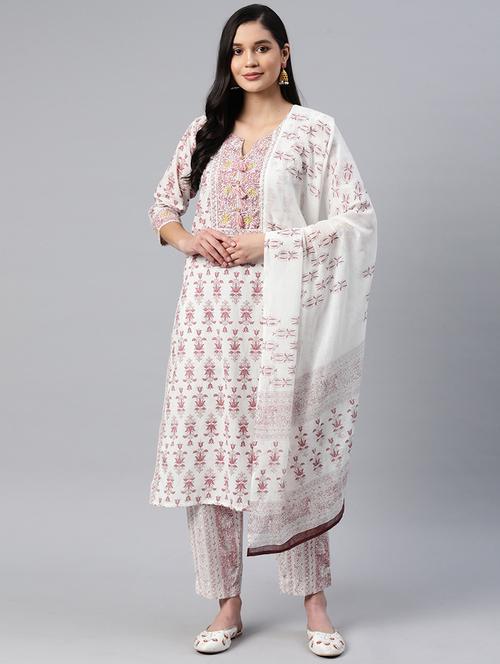 printed kurta pant with dupatta - 19964186 - Very Small Image - 1