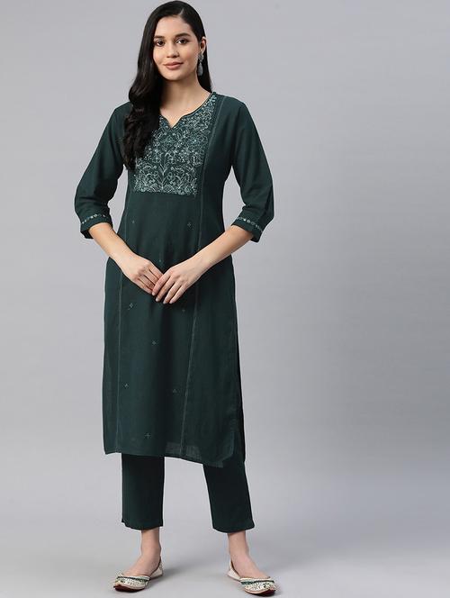 embroidered kurta pant set - 19964187 - Very Small Image - 1