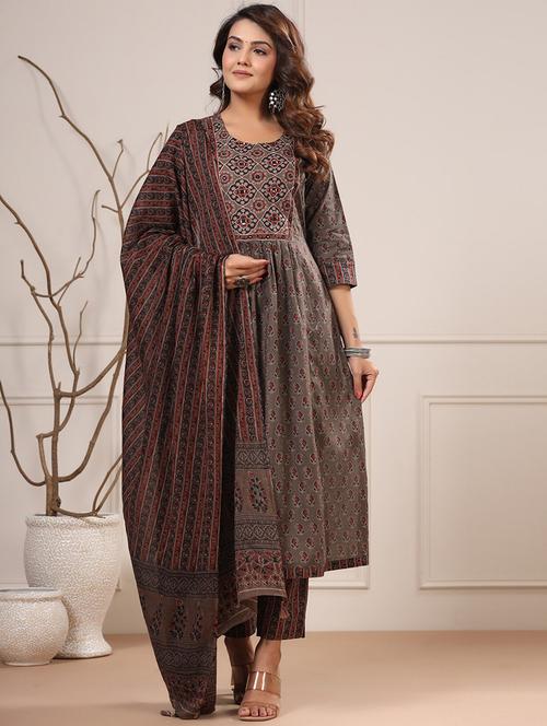 printed kurta pant with dupatta - 19964193 - Very Small Image - 1