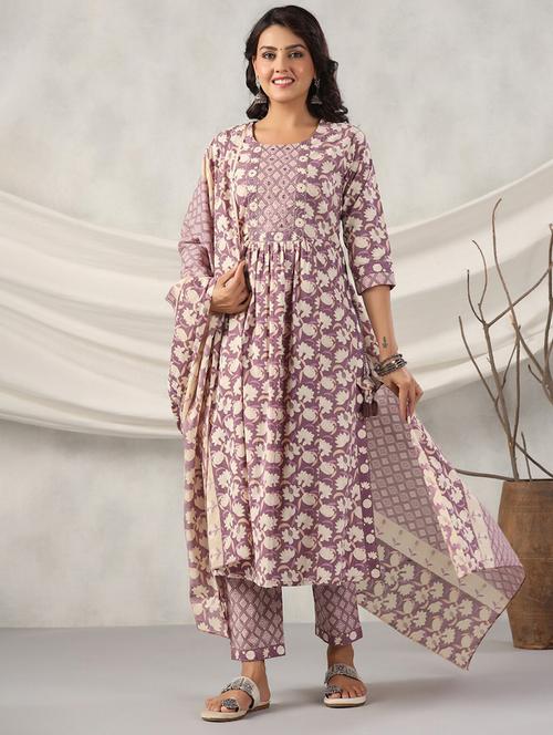printed kurta pant with dupatta - 19964198 - Very Small Image - 1